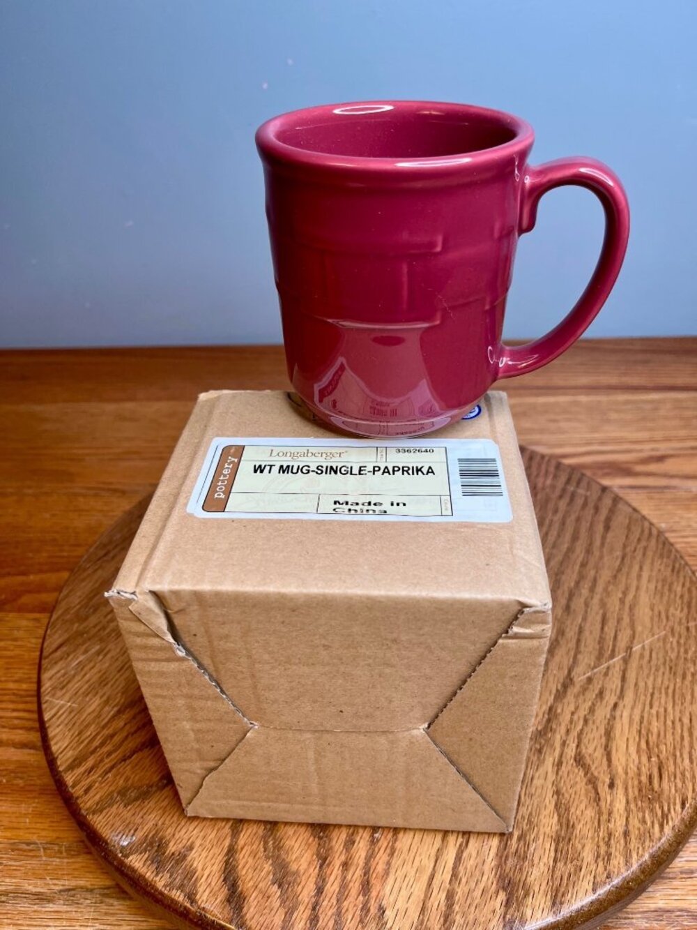 New In Box Longaberger Woven Traditions Paprika  Mug